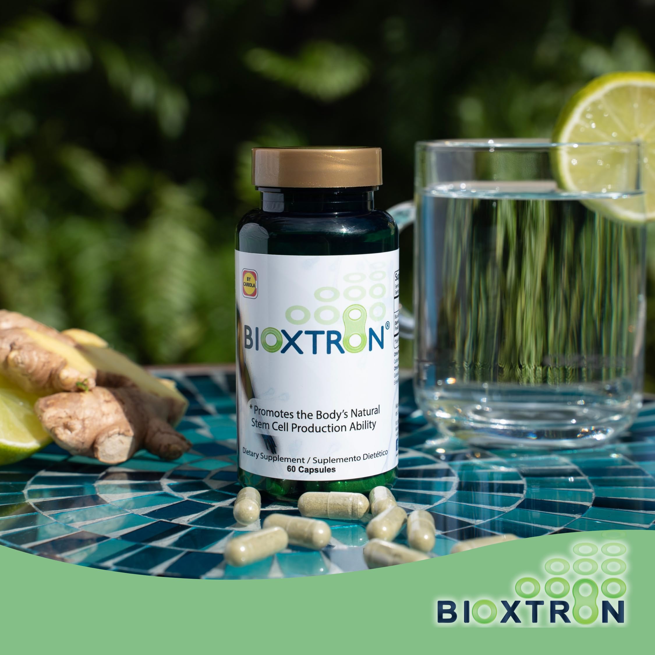 Bioxtron caja abierta con cápsulas organizadas dentro del envase