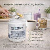 Etiqueta de Bioxtron con lista de ingredientes clave y soporte nutricional claro