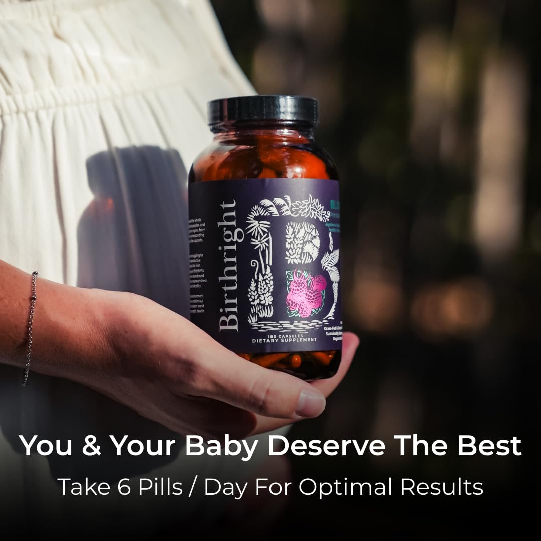 Birthright Bloom etiqueta con información de ingredientes y pureza