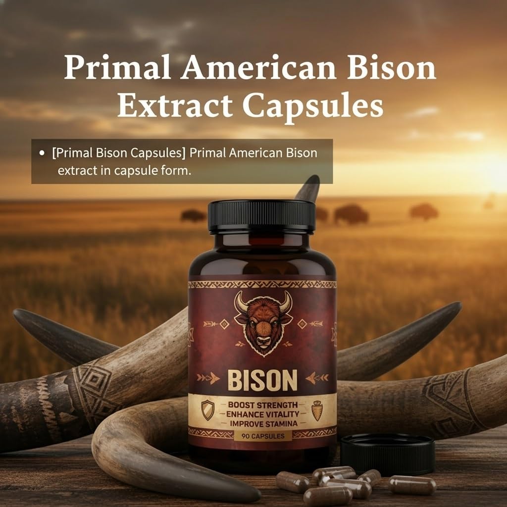 Bison Formula cápsula en primer plano destaca tamaño fácil de tragar