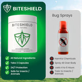 BITESHIELD etiqueta con información nutricional clara y pruebas de pureza