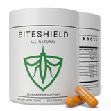 BITESHIELD frasco frontal mostrando diseño y cantidad, conveniencia de uso diario