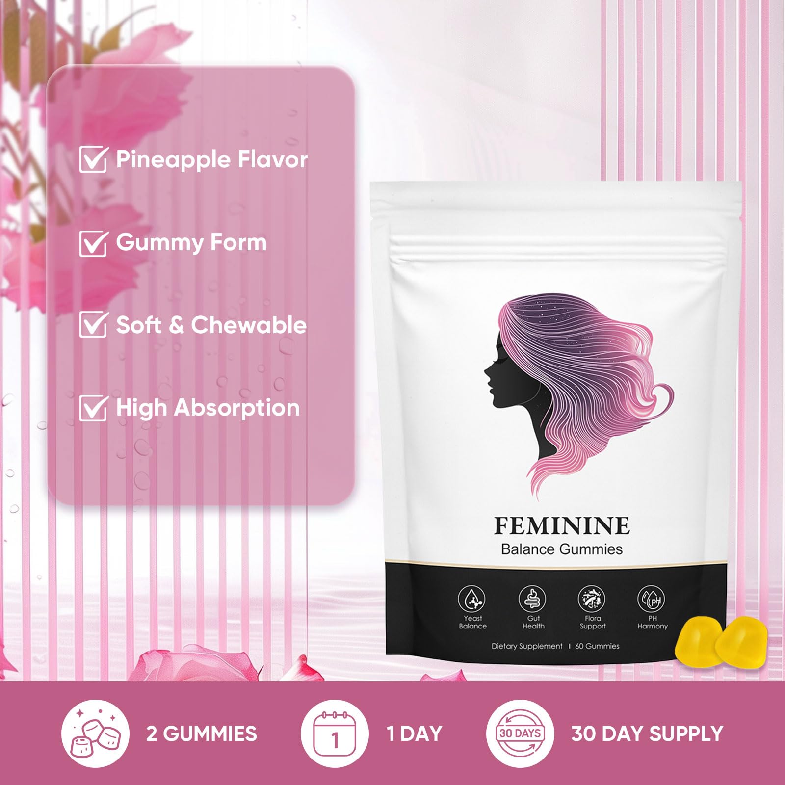 BIWQTY ingredientes naturales con piña que sugieren sabor agradable