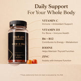 Black Girl Vitamins etiqueta que indica suministro para 60 días y composición
