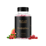Black Girl Vitamins frasco frontal con 60 gomitas mostrando diseño y conveniencia