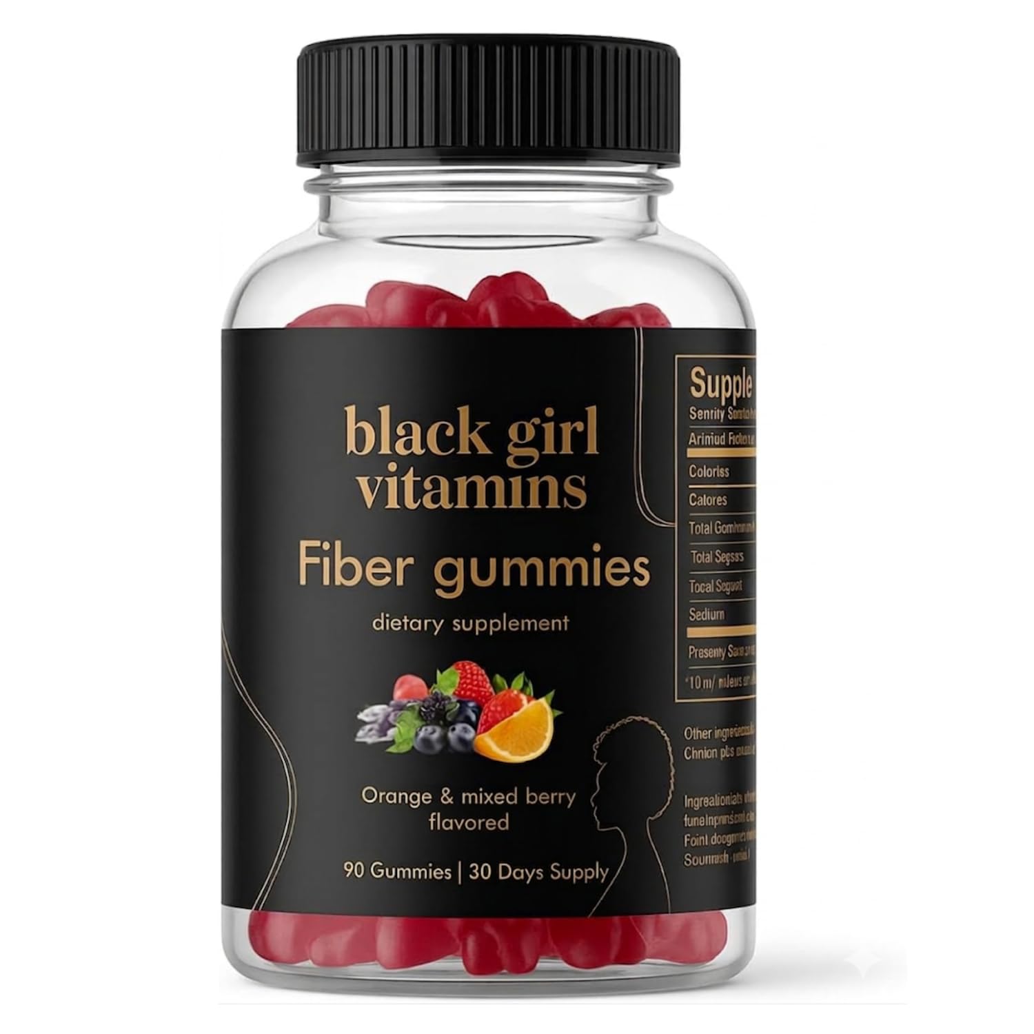 Black Girl Vitamins frontal del empaque mostrando diseño y beneficio digestivo