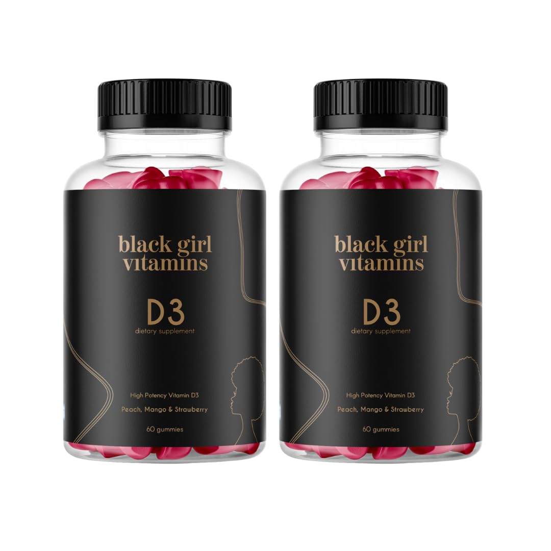 Black Girl Vitamins empaque frontal que muestra dosis clara y beneficio de energía