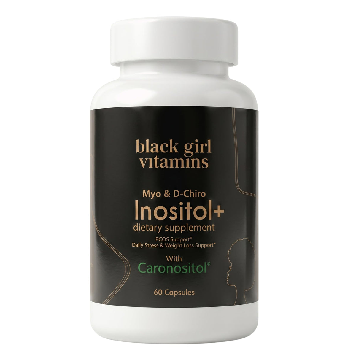 Black Girl Vitamins frente del envase mostrando el tamaño y diseño