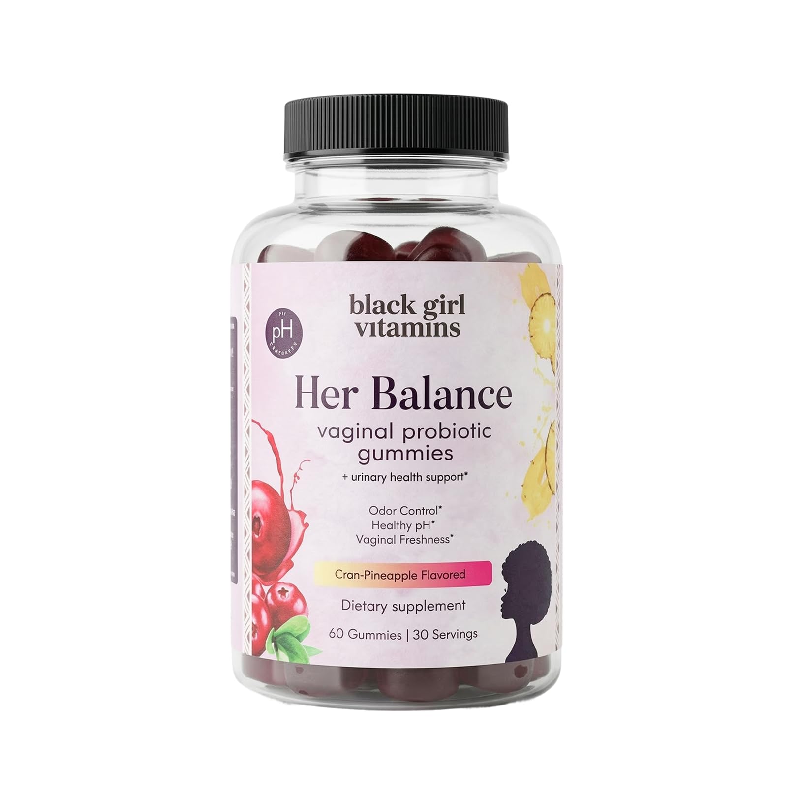 Black Girl Vitamins frasco de 30 días mostrando presentación y conveniencia