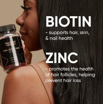 Black Girl Vitamins etiqueta con ingredientes clave y dosis claramente legible