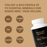 Black Girl Vitamins polvo de sea moss orgánico para textura y pureza