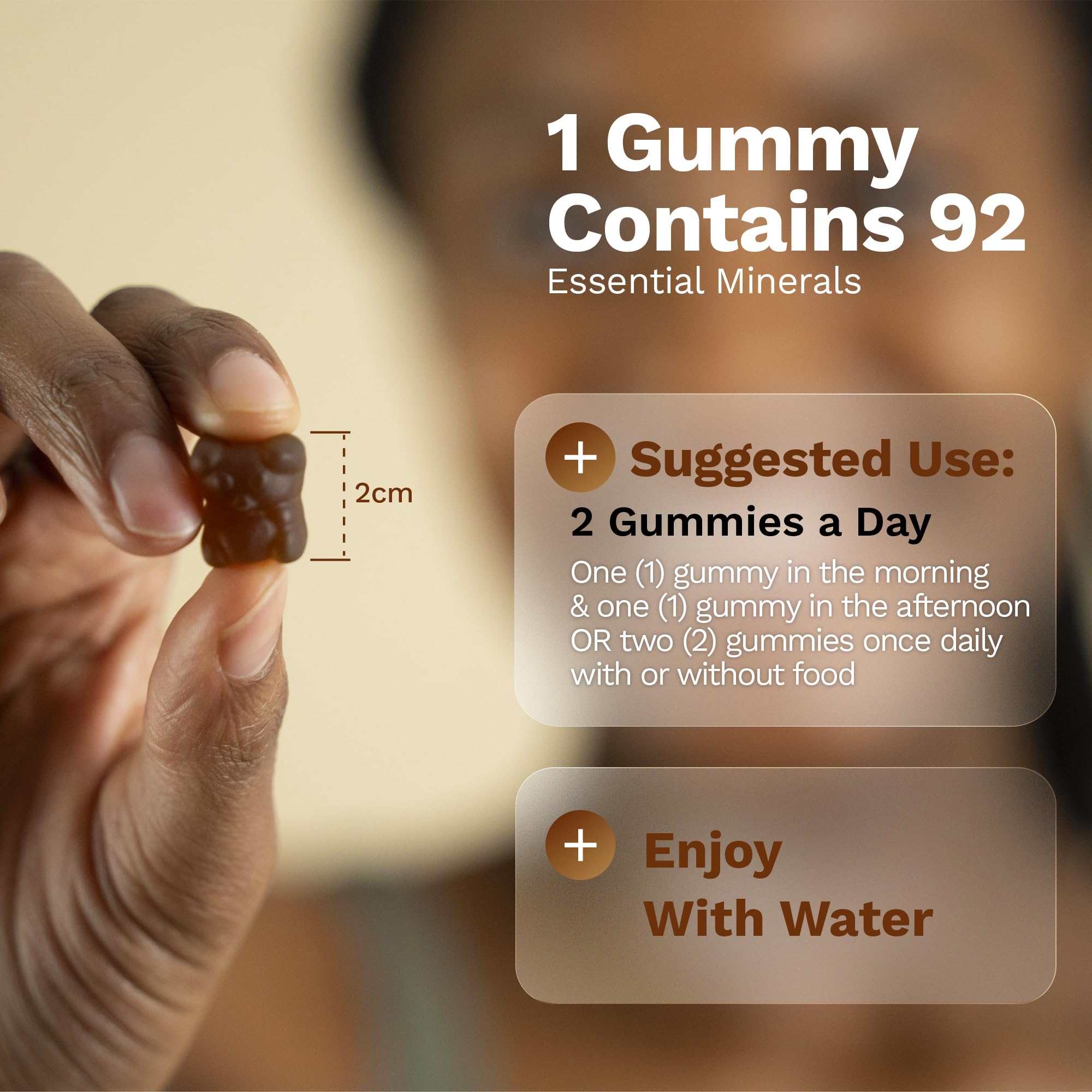 Close-up de textura gomita Seamoss Black Girl Vitamins que muestra consistencia masticable
