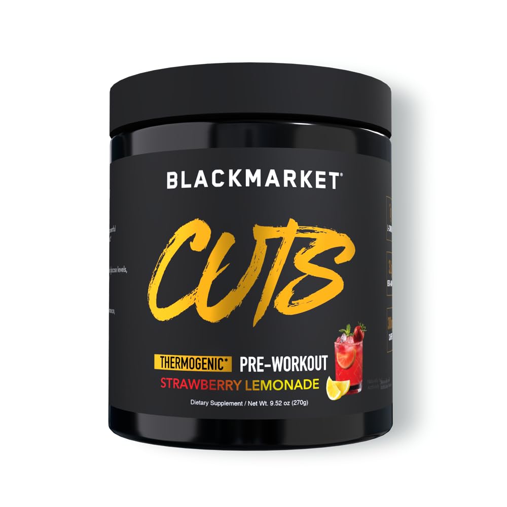 BLACKMARKET envase CUTS Fresa-Limonada frontal mostrando etiqueta y beneficios