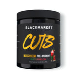 BLACKMARKET CUTS frente del envase con diseño y sabor watermelon, aporta energía pre entreno