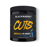 BLACKMARKET CUTS frente del envase mostrando sabor Blue Razz y información clave