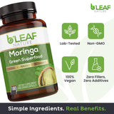 B'LEAF NATURE etiqueta nutricional enfocada para comprobar ingredientes puros