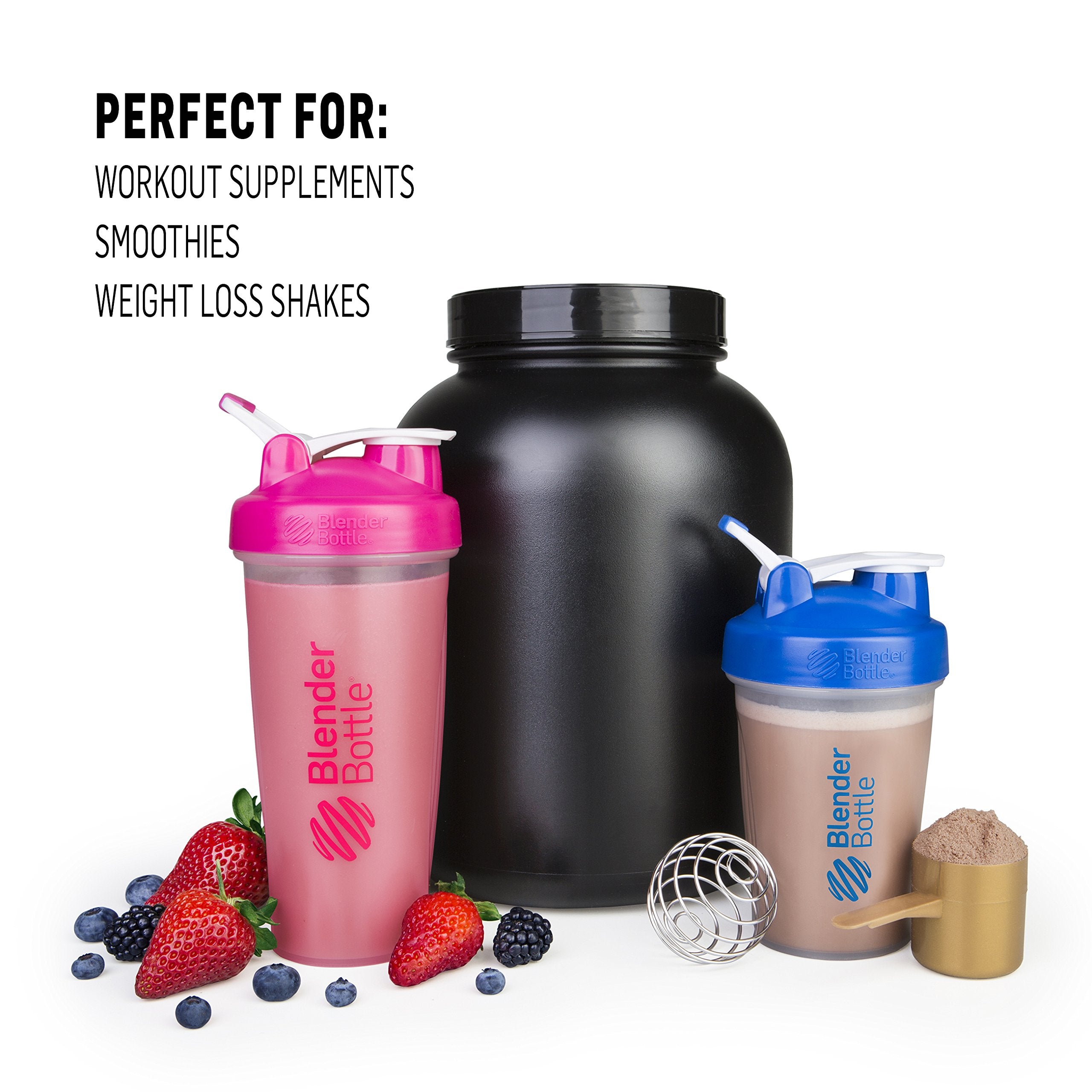 BlenderBottle BlenderBall de acero 316 en primer plano, mezcla eficaz