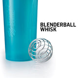 BlenderBottle boca ancha mientras se añade polvo, llenado sin derrames
