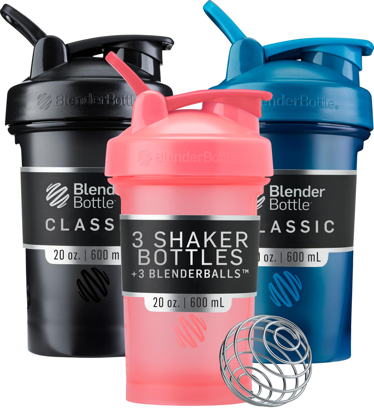 BlenderBottle Classic V2 frontal mostrando colores y diseño práctico