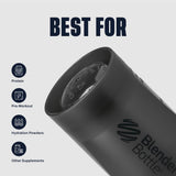 BlenderBottle boca ancha mientras se añaden polvos y frutas fácilmente