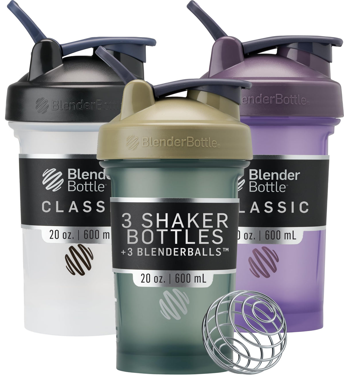 BlenderBottle Classic V2 vista frontal mostrando diseño y colores para llevar