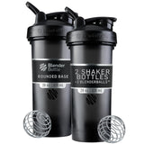 BlenderBottle vista frontal en pack negro mostrando diseño y capacidad