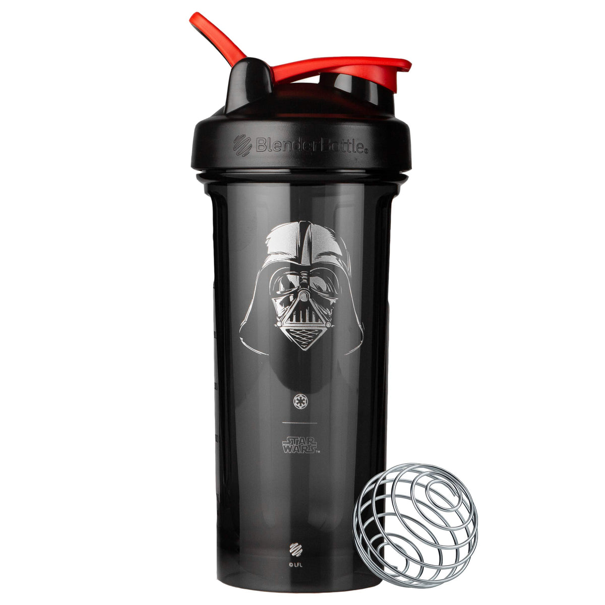 BlenderBottle Darth Vader frente mostrando diseño icónico y cierre hermético