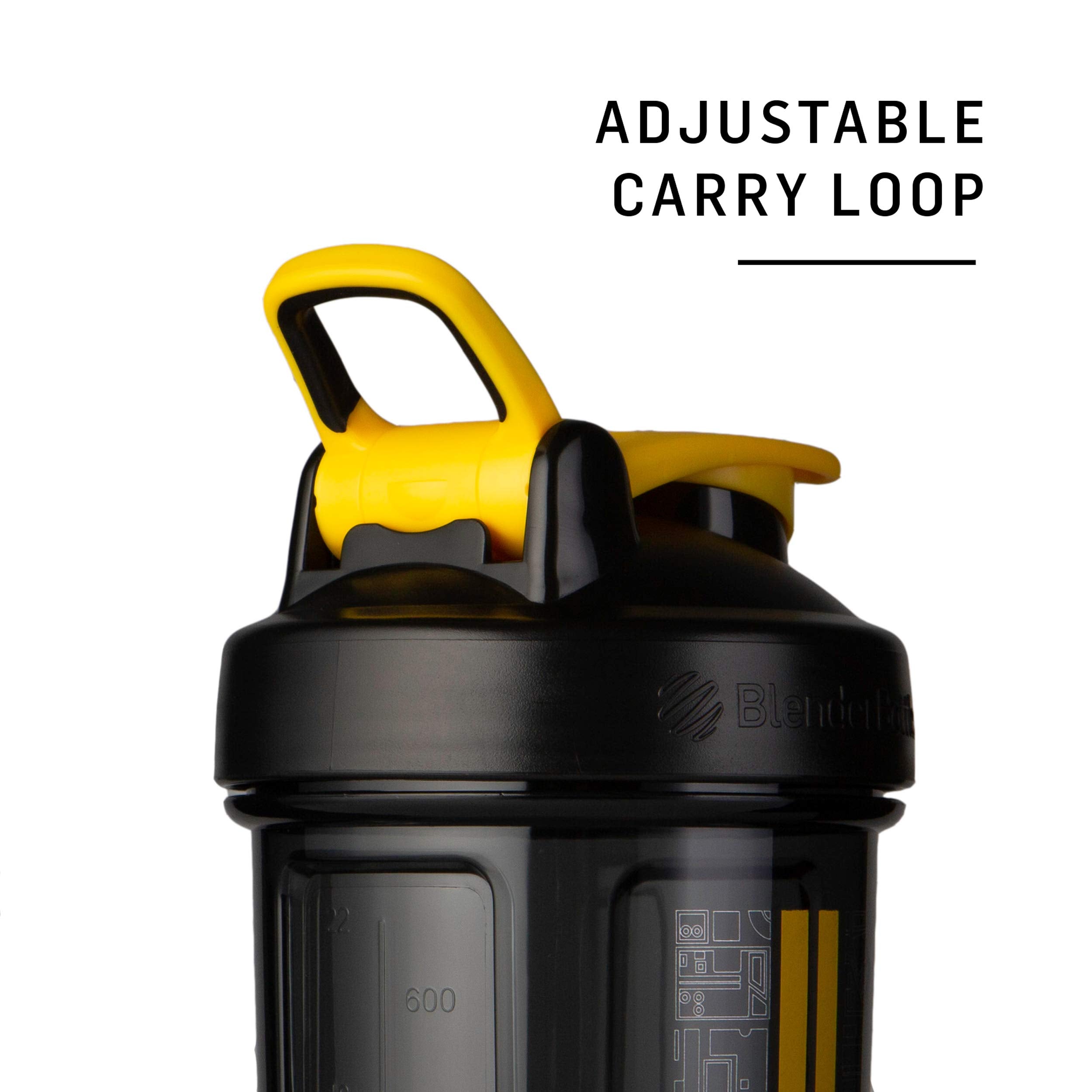 BlenderBottle marcaciones visibles en onzas y mililitros para medición precisa