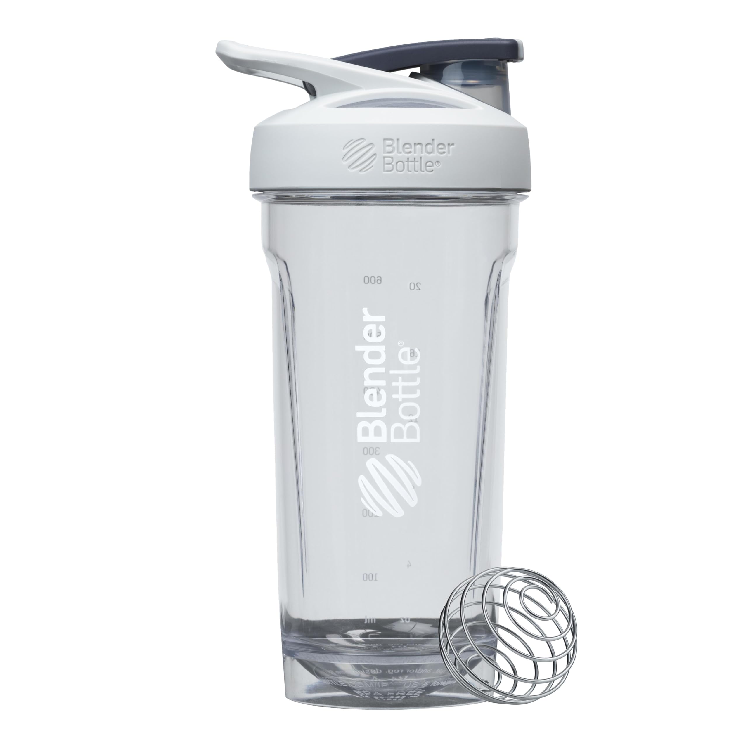 BlenderBottle frente de acero inoxidable mostrando diseño y durabilidad