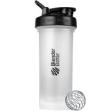 BlenderBottle frente transparente mostrando diseño y capacidad para llevar bebidas