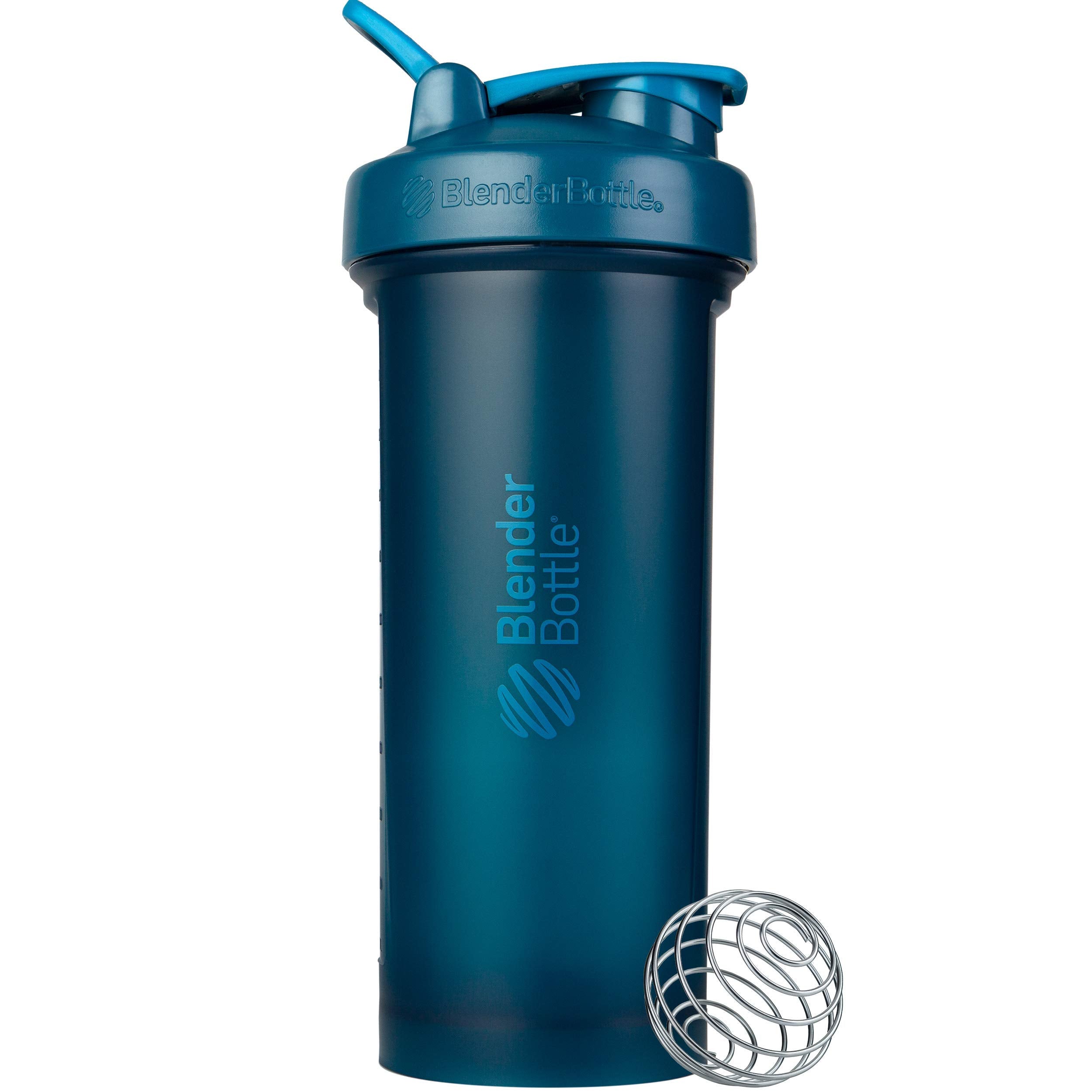 BlenderBottle vista frontal 45 oz Ocean Blue, diseño portátil y hermético