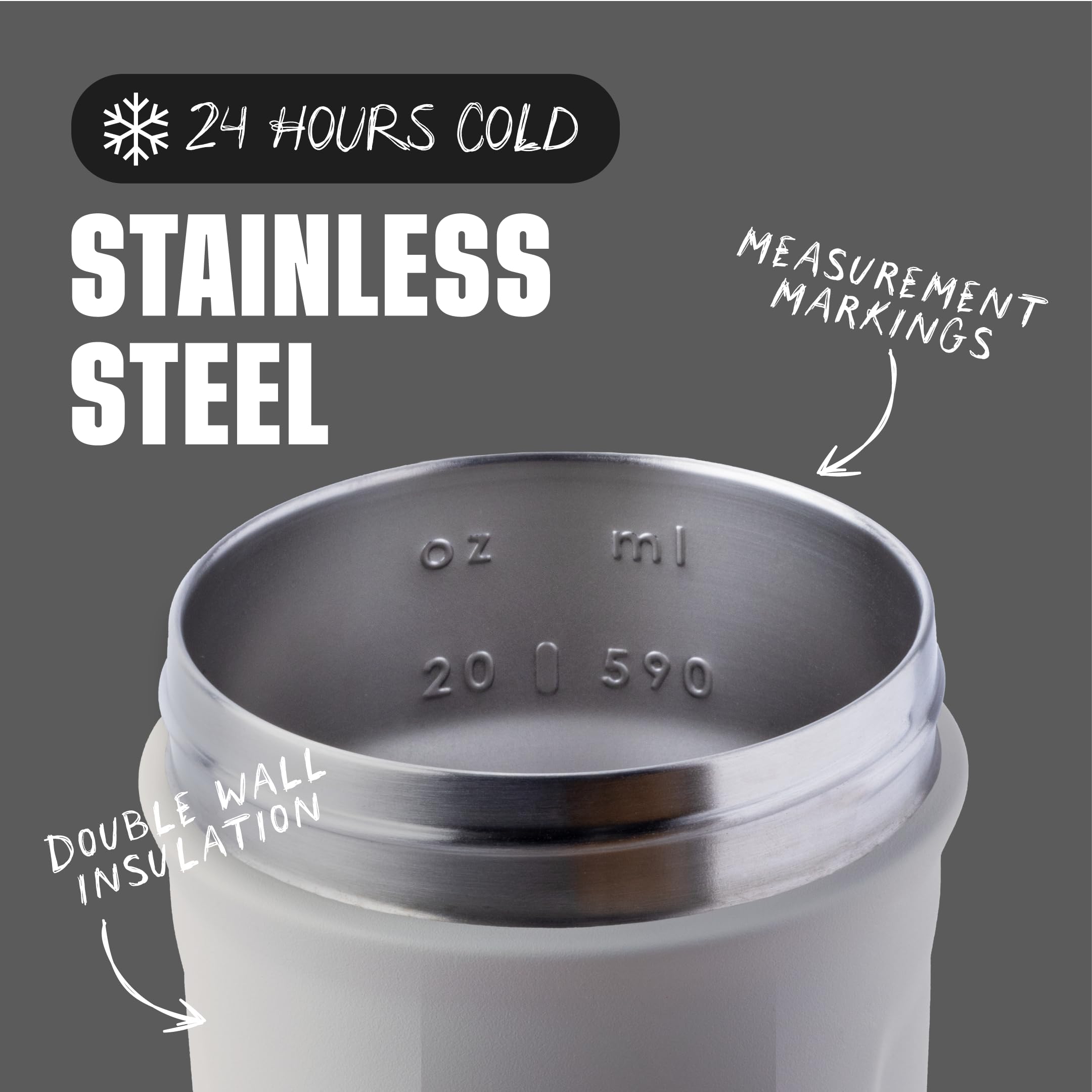 BlenderBottle interior con marcas de medición y base redondeada útil