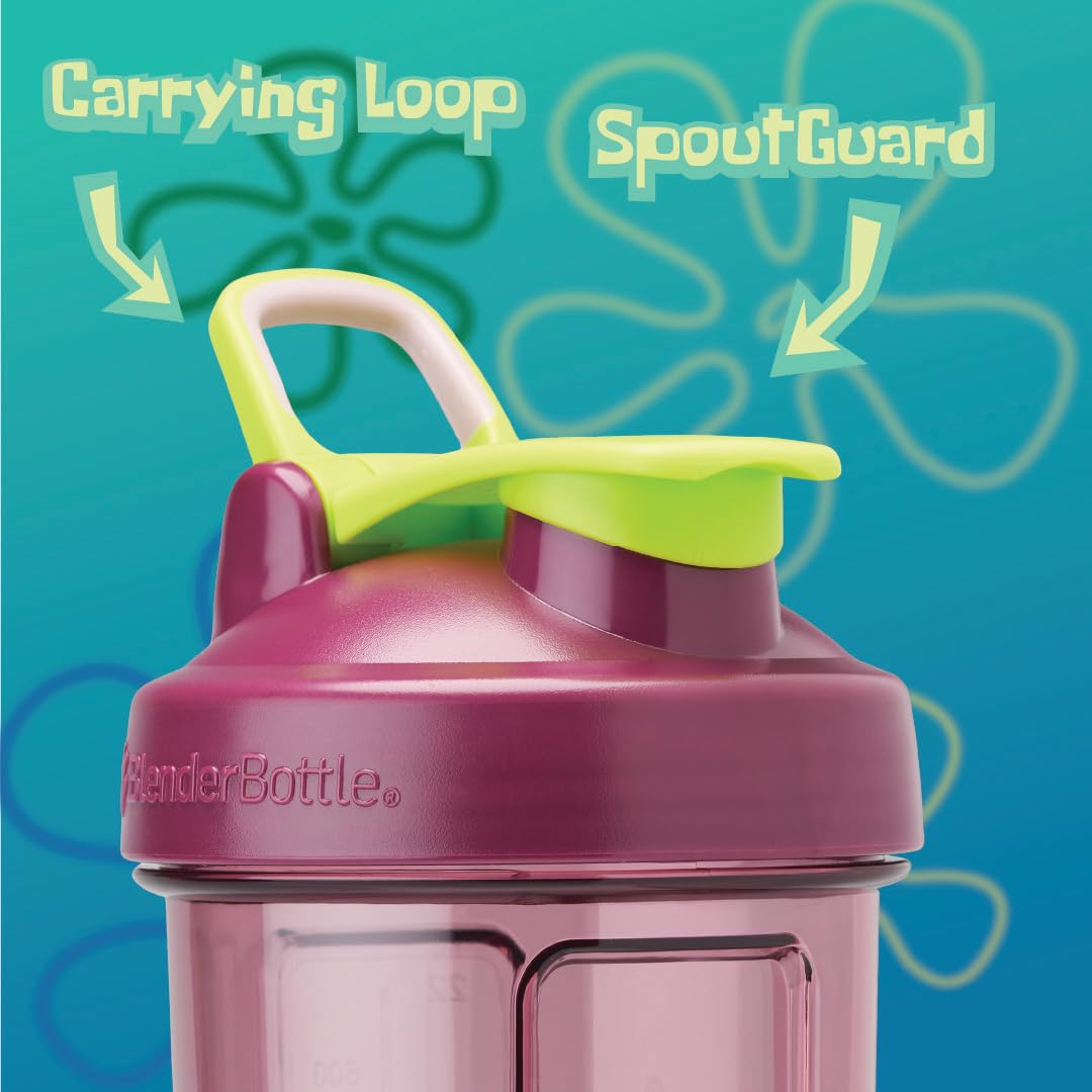 BlenderBottle Pro28 detalle del SpoutGuard y tapa, protección higiénica de la boquilla