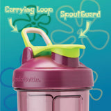 BlenderBottle Pro28 detalle del SpoutGuard y tapa, protección higiénica de la boquilla