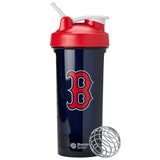 BlenderBottle Pro Series 28 oz Boston Red Sox vista frontal, diseño resistente y portátil