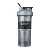 BlenderBottle Pro Series 28 oz frontal en gris, diseño duradero y antiolor
