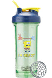 BlenderBottle Pro28 SpongeBob vista frontal mostrando el diseño y capacidad, ideal para batidos