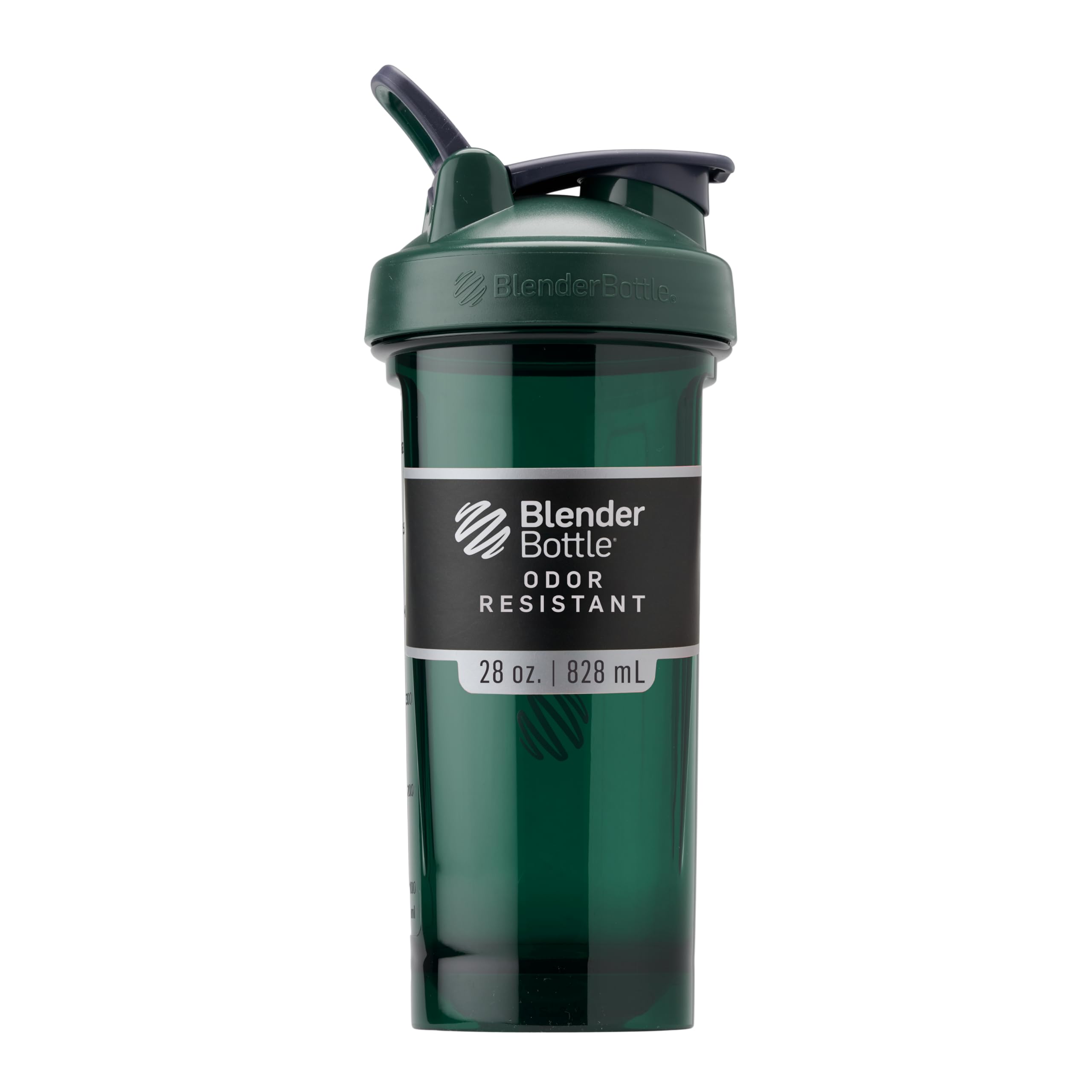 BlenderBottle Pro Series frontal verde mostrando capacidad y diseño duradero