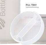 BlenderBottle ProStak comparación de tamaño junto a una botella estándar, referencia de capacidad