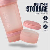 BlenderBottle ProStak detalle de la tapa SpoutGuard, protección higiénica