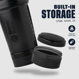 BlenderBottle ProStak detalle de la tapa ProSeries con SpoutGuard, higiene segura