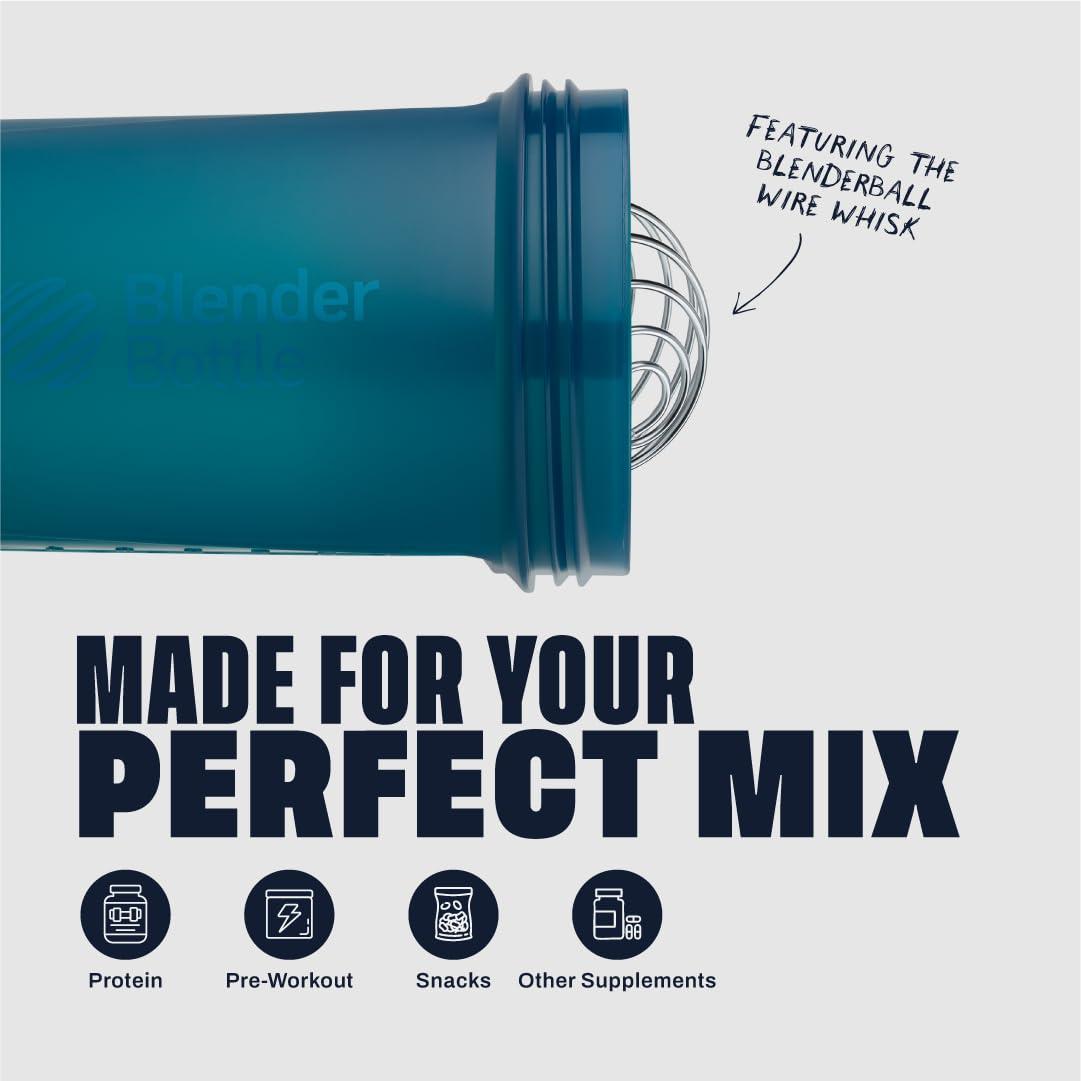 BlenderBottle frascos Twist n' Lock apilados para almacenamiento modular