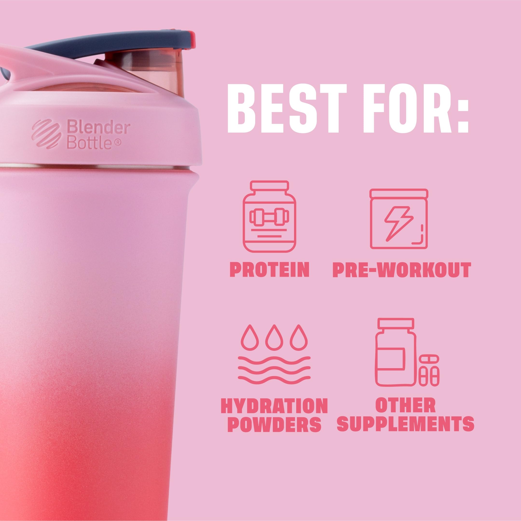 BlenderBottle Strada batidor de alambre que asegura mezclas sin grumos