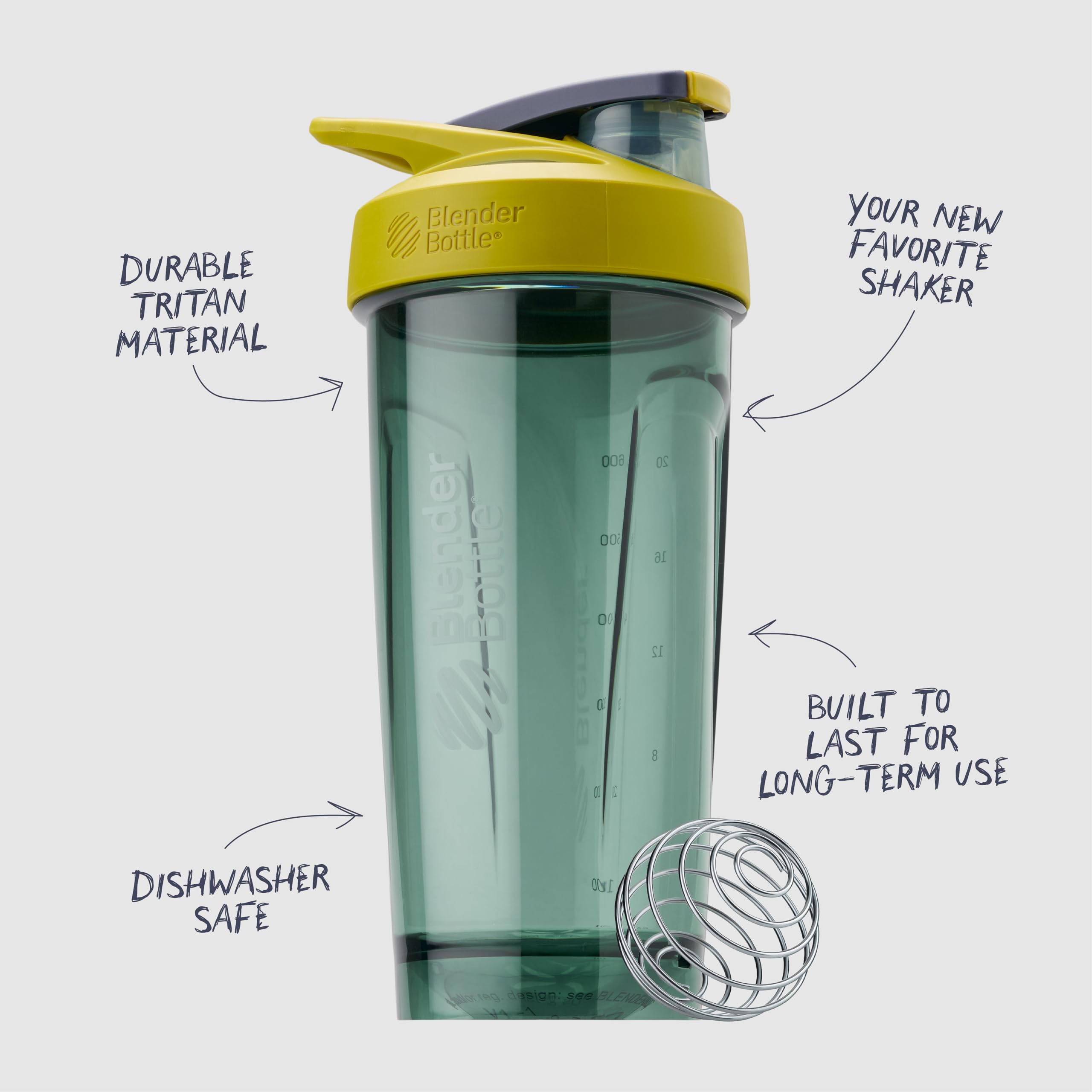 BlenderBottle Strada detalle de BlenderBall de acero inoxidable para mezcla eficaz