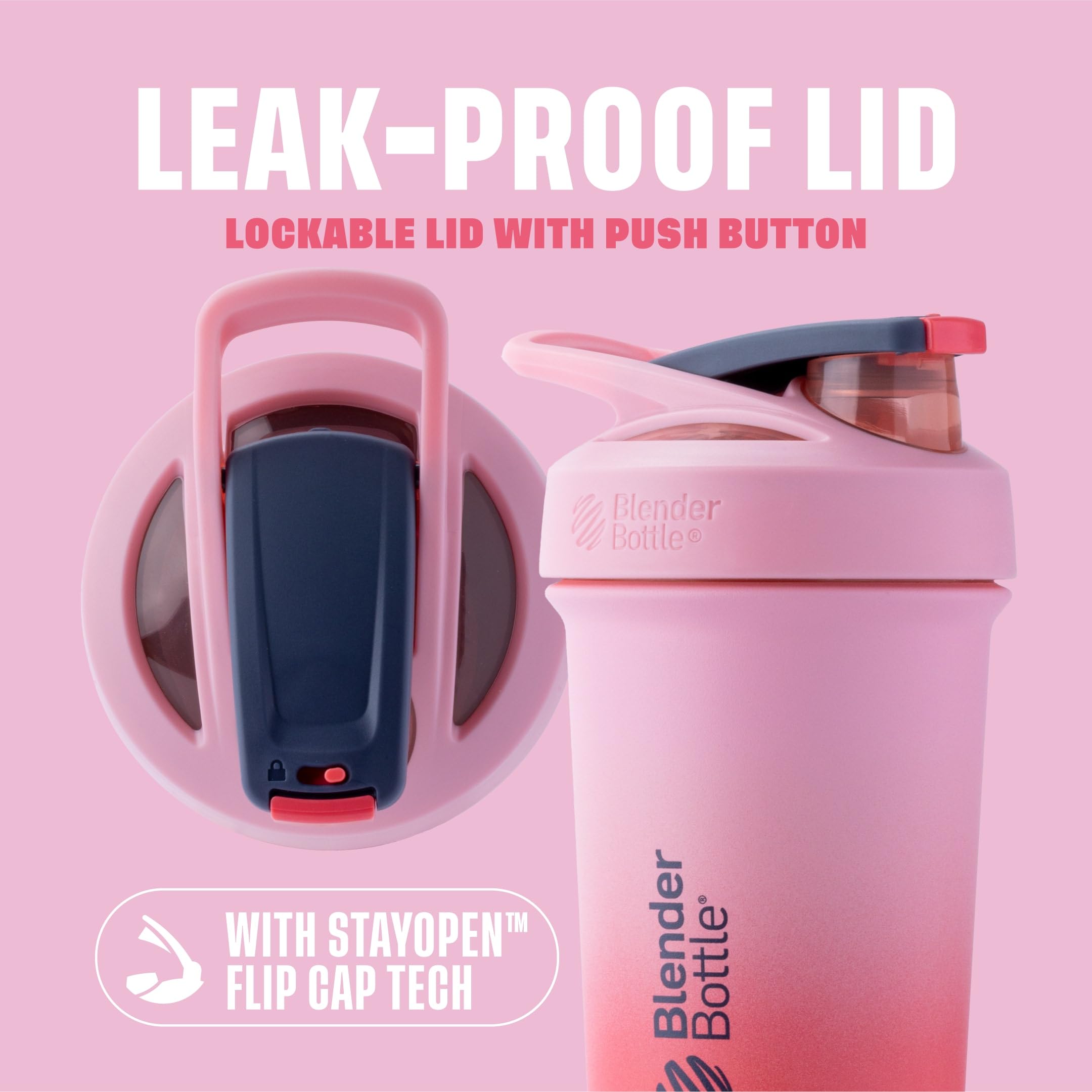 BlenderBottle Strada tapa con cierre bloqueable que evita fugas