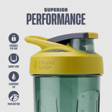 BlenderBottle Strada detalle de la tapa con botón que facilita apertura segura