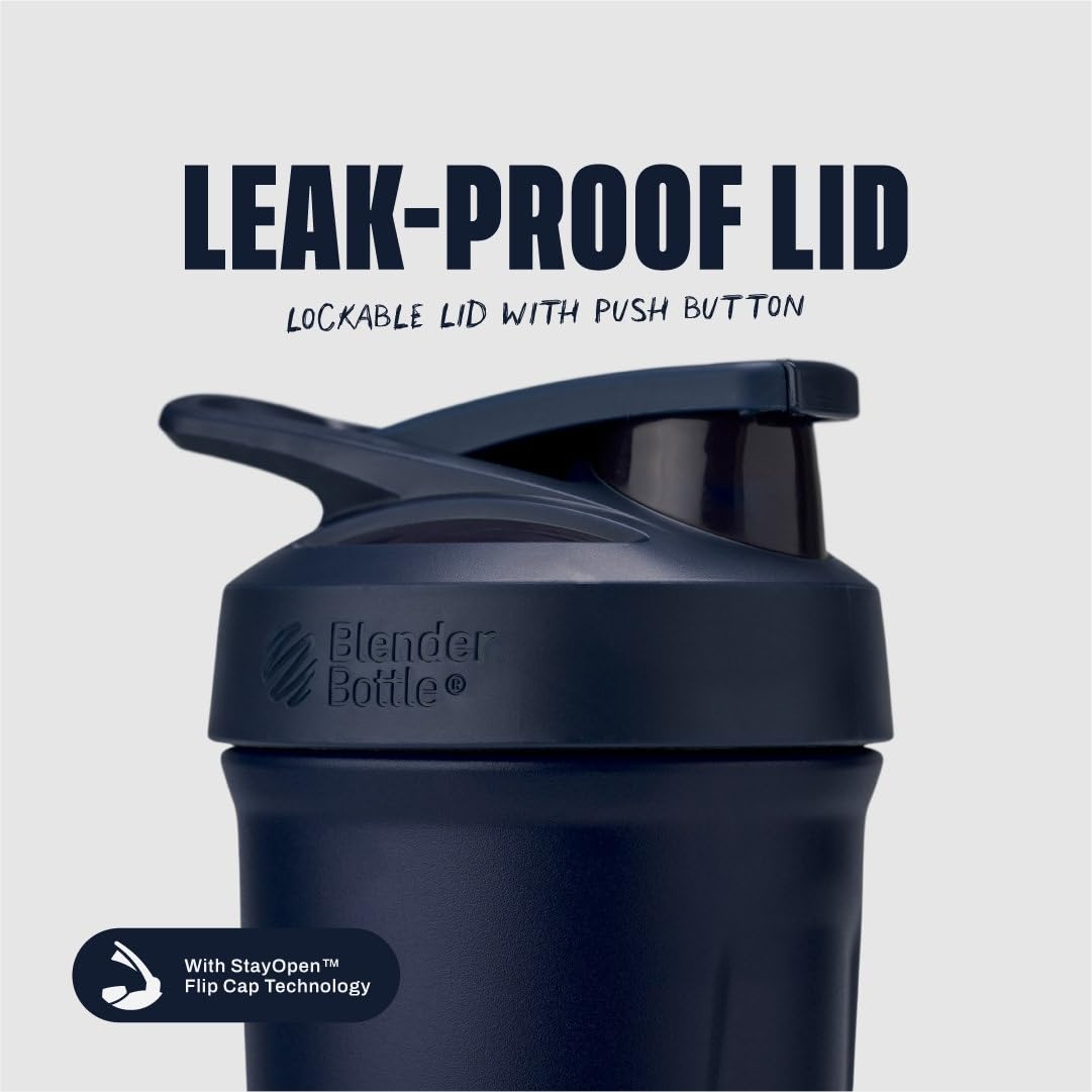BlenderBottle Strada detalle del botón de cierre que evita derrames