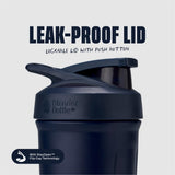 BlenderBottle Strada detalle del botón de cierre que evita derrames