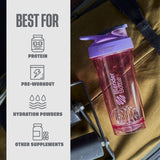 BlenderBottle Strada comparación de tamaño en mano para evaluar capacidad y transporte
