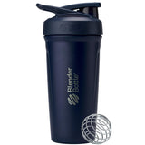 BlenderBottle Strada vista frontal azul navy con tapa segura y estética